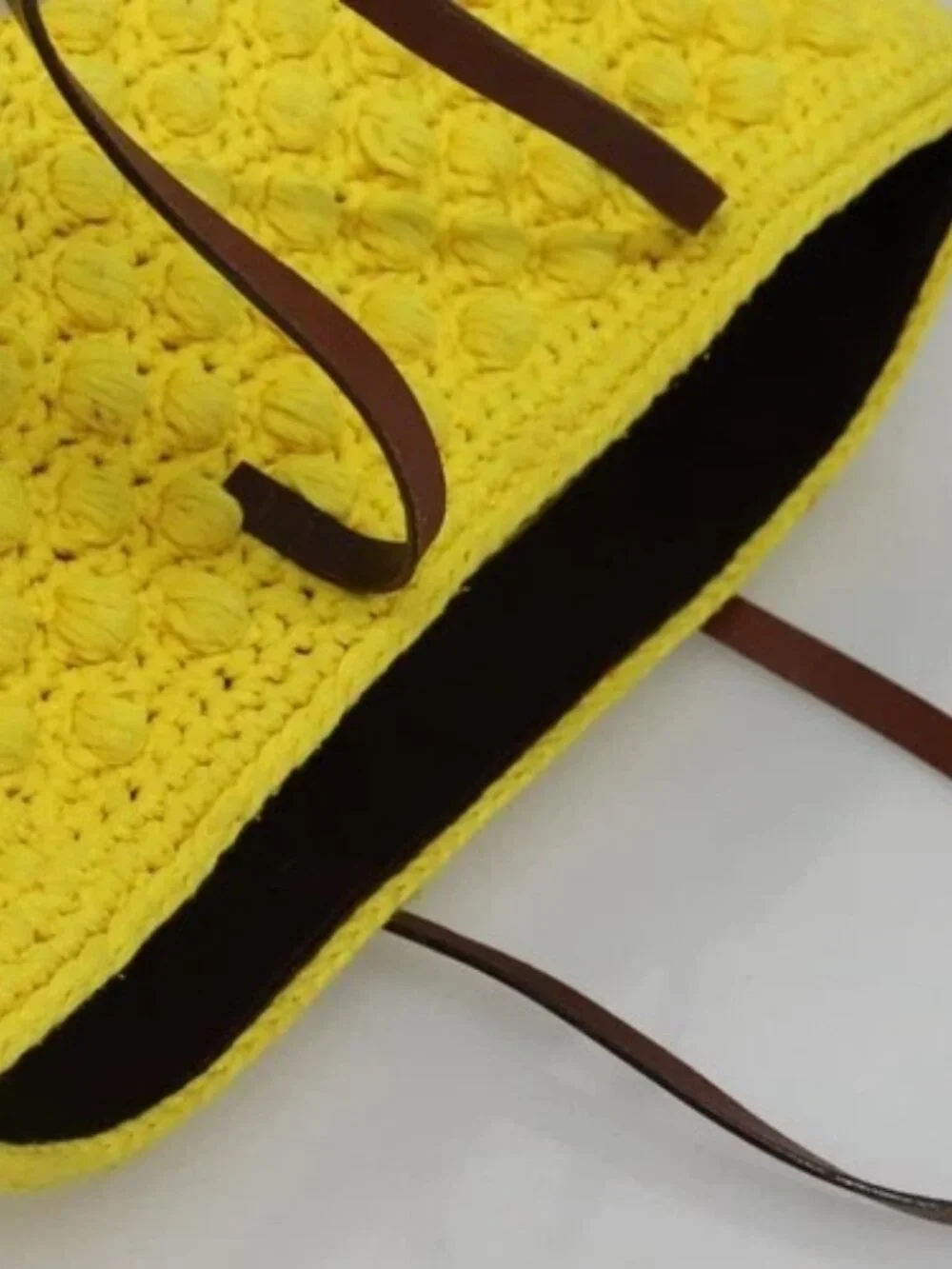 FENDI Shoulder Bag Wool Yellow Auth BD1221 - Picture 6 of 16